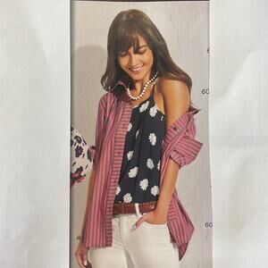 Cabi Style # 6083 Regatta Shirt Striped Button Down Top Casual Size Small